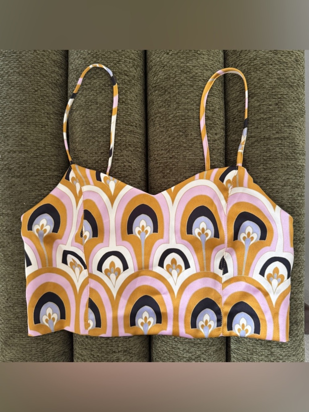 House of Harlow Satin Crop Top